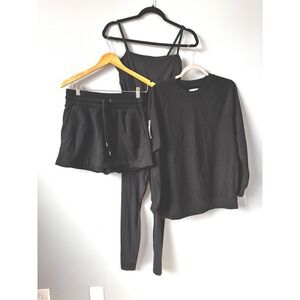 TARGET Black Lounge Set: Black CREW NECK BODYSUIT Skort Casual Athleisure XS nwt